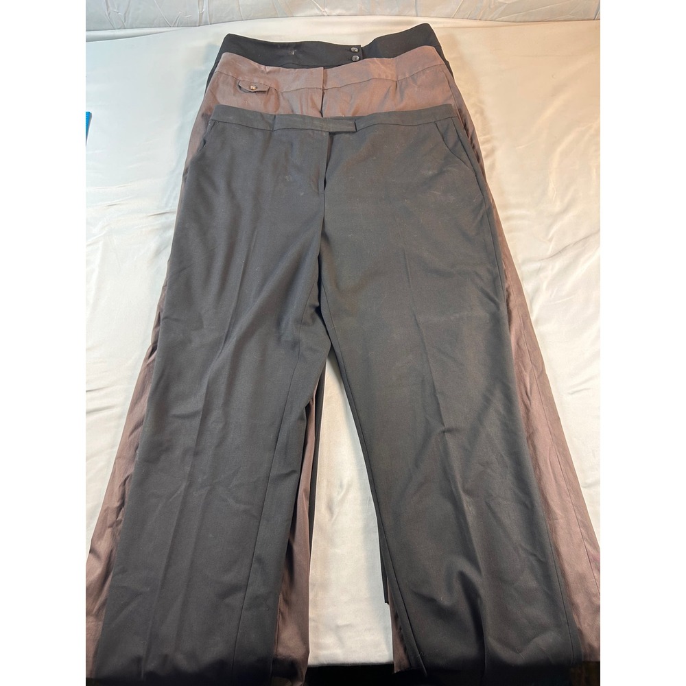 Jones New York Collection Lot of 3 Stretch Dress Pants Black Brown Size 14